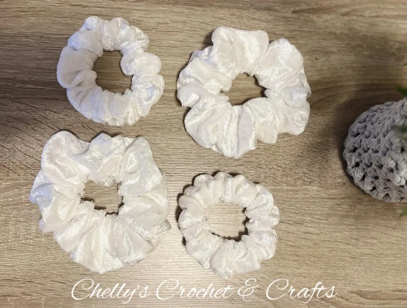 White velvet scrunchie