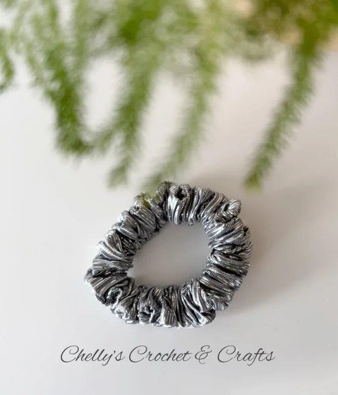 Silver scrunchie